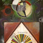 „untitled" 2011, oil, crayons, spraypaint on canvas, collaboration with Lukas Dürr, 200 x 250 cm